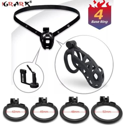 Cobra Male Chastity Device with 4 Penis Rings Chastity Lock Cock Cage Penile Sleeve Bdsm Sex Toys For Men Adult Exotic Products