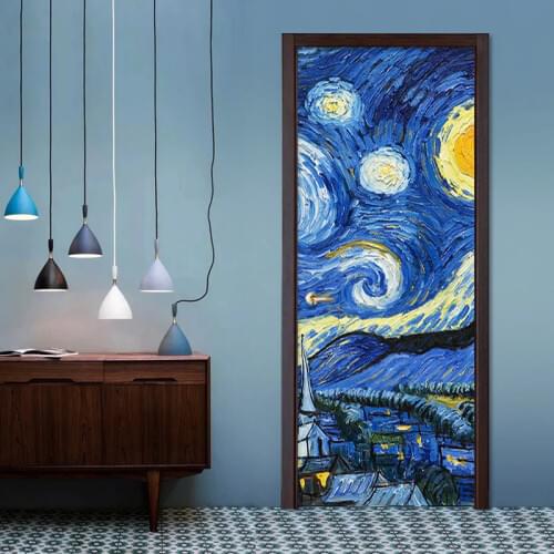 Modern Abstract Art Starry Sky Mural Wallpaper Living Room Restaurant Door Sticker PVC Self-Adhesive Waterproof Vinyl Wallpaper