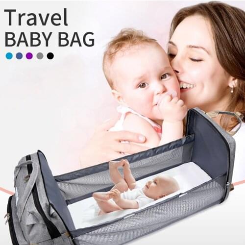 New Diaper Baby Bag with Bed Mummy Nappy Bag Waterproof Nylon Maternity Backpack Baby Nursing Changing bags For Baby Care YXL05