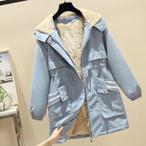 New Plus size Women Windbreaker Autumn Winter Cotton Parka Overcoat Hooded Plus Velvet Warm Trench Coats Chaqueta Mujer 4XL 85KG