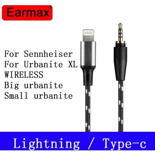 2021 Upgrade headset cable For iPhone12 11pro 8plus For Sennheiser/Urbanite headphone cable XL 2.5mm jack Lightning /Type-c