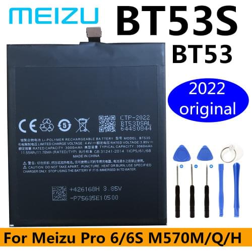 Original New High Quality BT53S BT53 Battery For Meizu Pro 6S Pro6S M570Q-S / Pro 6 M570M M570Q M570H Batteries
