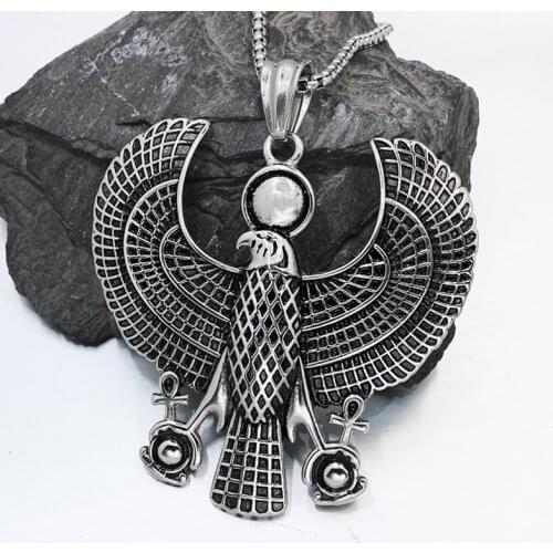 Antique Mars Viking Horus eagle necklace glede pendant free ship