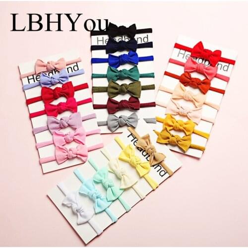 27 pcs Soild Colors Super Soft And Stretchy Traceless Nylon Headbands Handtie Cute Toddler Elastic Nylon Bandage For Newborn