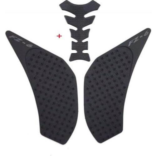 Anti-slip Protector Tank Pads Gas Knee Grip Traction Pad Side Decal + Fish Bone Sticker For Yamaha FZ6N FZ6S FZ-6N FZ-6S 06-10