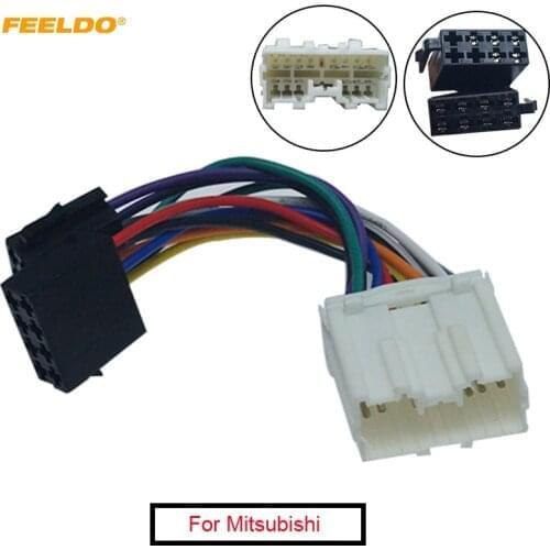FEELDO 1Pc Car Stereo Conversion Plug Wire Adapter For Mitsubishi to ISO CD Radio Wiring Harness Original Head Units Cable