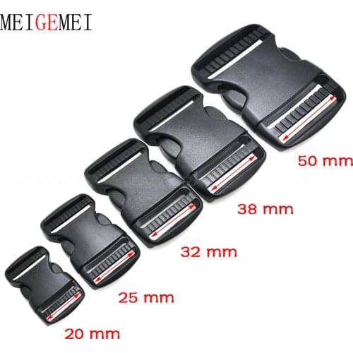 5pcs 3/4" ~ 2" Plastic Side Release Buckles Dual Adjustable Slim waist Molle Tactical Backpack Dog Straps Webbing Belt Buckle