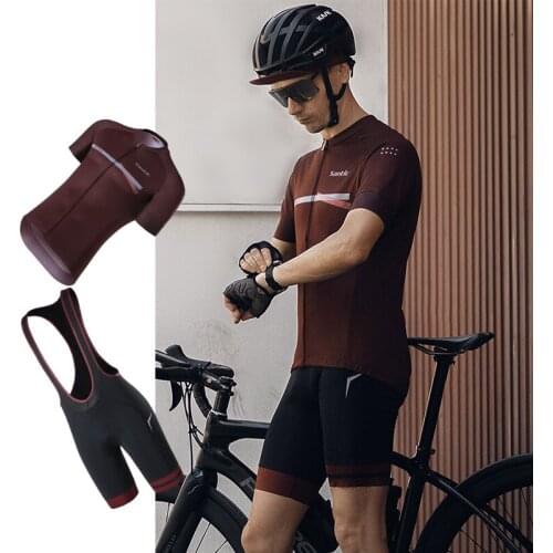 Santic 2021 Men Cycling Jersey Set Breathable Summer Sport MTB Jerseys Bicycle Clothing Short Bike Top Road Bike Jersey