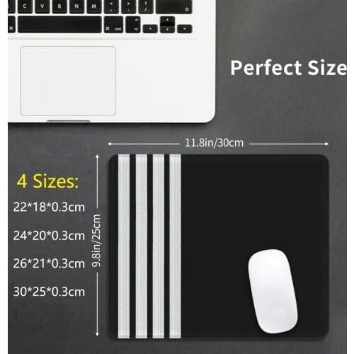 Silver Captain Epaulets Mouse Pad DIY Print Epaulets Pilot Stripes Stripe Aviation Captain Airbus Boeing