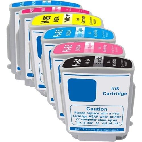 6X Compatible ink Cartridge For HP84 hp 85, suit For Designjet 30 70 130 30gp 30n 90 90gp 90r printer (C5016A C9425A- C9429A)