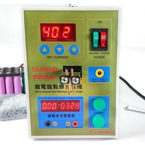 SUKKO LED Pulse Battery Spot Welder 787A+ Spot Welding Machine SUNKKO Microcomputer 18650 Micro Welding with LED Light