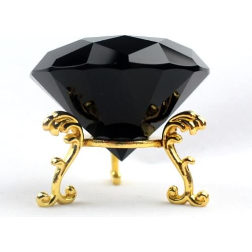 1 PCS 6cm Solid Black Crystal Diamond Stone Fengshui Crafts Home Decoration Aceessories