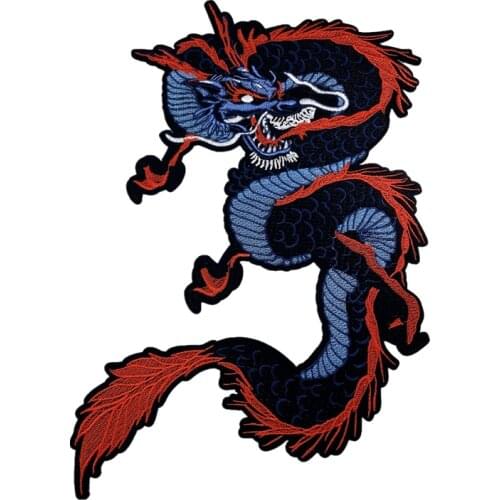 P0111 Iron On Heavy Embroidery Dragon Patch Chinese Style Embroidered Patches For Clothing DIY Sewing Accessories Parches Para