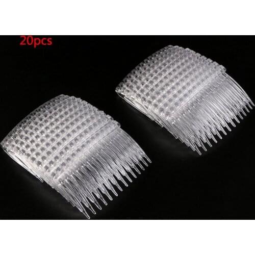 20Pcs/Lot Clear Plastic Hair Clips Side Combs Pin Barrettes Hair Comb Accessories