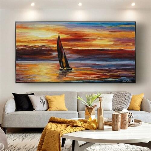 Free shipping Single Hand Painted Abstract landscape scenery Oil Painting On Canvas Handmade Home Decor For Living Room Unframed
