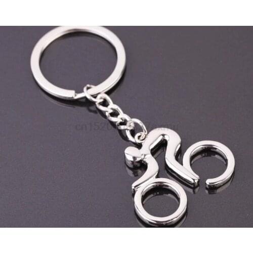200PCS metal Sporty casual man Road bicycle figure keychain keyring trinket souvenirs creative for bike Cycling lover biker