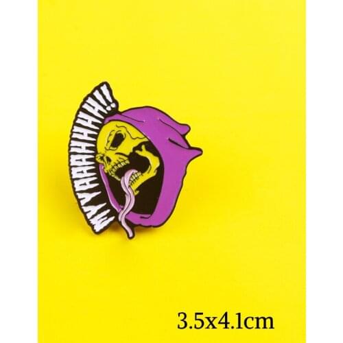 6Styles Masters of the Universe Badge Brooch Bag Lapel pin Classic Cartoon Jewelry Skeletor purple hood Enamel Pin Clothes