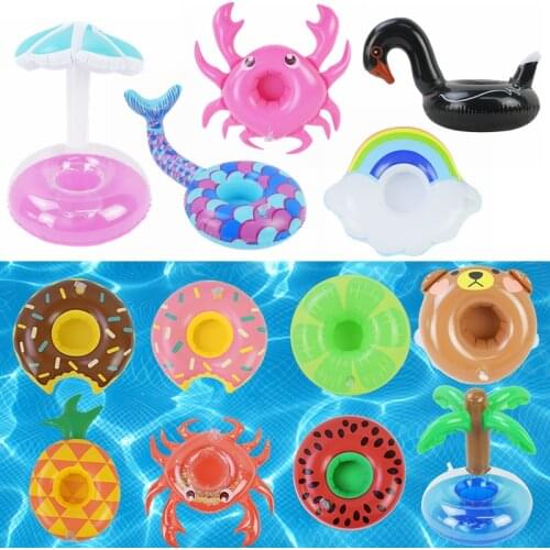Baby Bath Toy Mini Inflatable Water Swim Drink Cup Stand Holder Summer Party Pool Floating Water Playing Beverage Coaster Decor