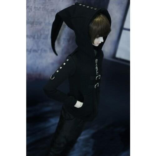 D01-P081 children handmade toy 1/3 1/4 Doll Accessories BJD/SD doll clothes punk witch hat zipper shirt 1pcs