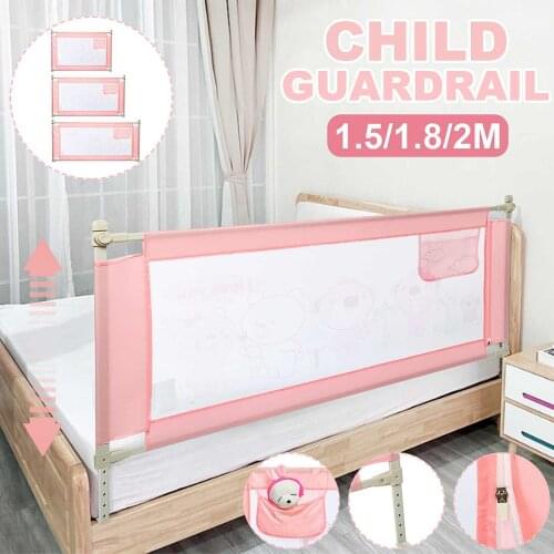 1.5/1.8/2M Childrens bed barrier 6Gear lifting barrier rail Soft Gate Crib Rail Baby Plaype Bed Rail Guard Childrens Bed Fence
