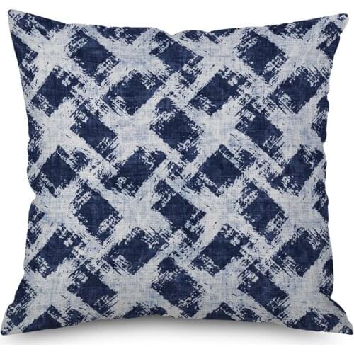 Hawkalice Top Durable Canvas Square Decorative Throw Pillow Cushion Covers for Sofa Lemon Pillowcase 18×18 Inch-Navy No filler