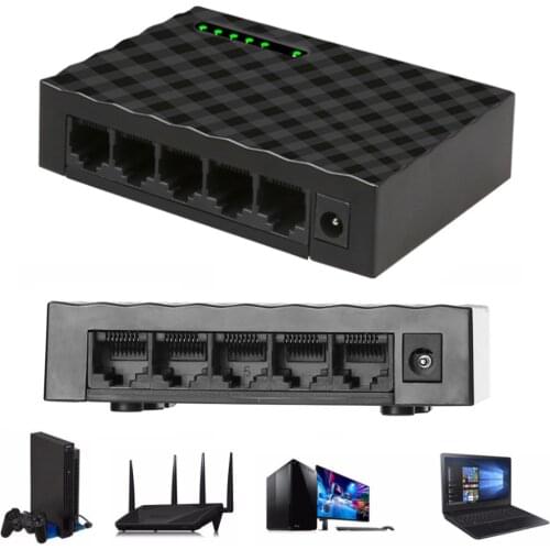 SG105 Gigabit Mini 5-Port Desktop Switch Fast Ethernet Network Switch LAN Hub RJ45 Ethernet and Switching Hub Shunt