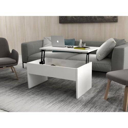 Computer Desk Medium Coffee Table Bright White Smart Can Be Opened 2021 Home Decoration