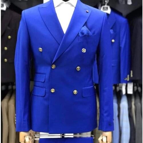 Handsome Groomsmen Peak Lapel Groom Tuxedos Mens Wedding Dress Man Jacket Blazer Prom Dinner (Jacket+Pants+Tie) A105