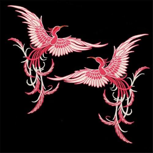Maxsin Large Size Phoenix Embroidered Patch Sew On Garment Appliques Patches for Clothes Cheongsam Wedding Dress Accessory DIY