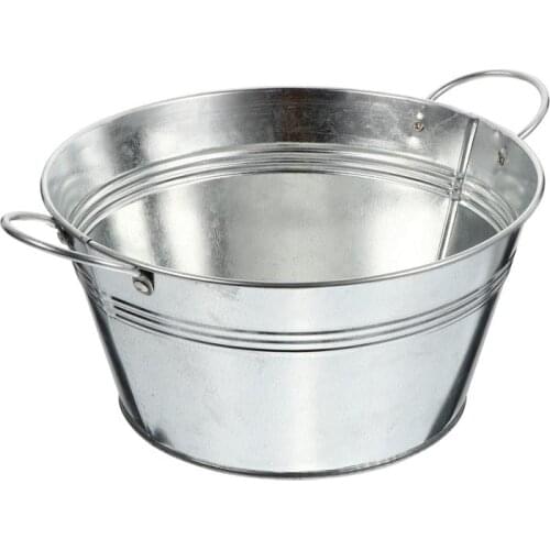 Household Metal Tin Bucket Iron Flower Vase Plants Herb Pot Fruit Vegetable Storage Container Home Garden Tabletop Decoration