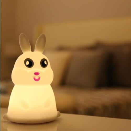 Rabbit night light USB flashing light creative bedroom night light table lamp Drop shipping
