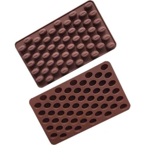 New 50pcs/lot High Quality Silicone Mini Coffee Beans Chocolate mold Candy Mold Handmade Cake Decoration Mold