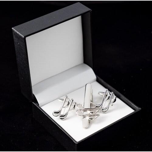 Treble clef piano score tie clip music note copper tie clips cufflinks set business tie bar necktie party clips gift man