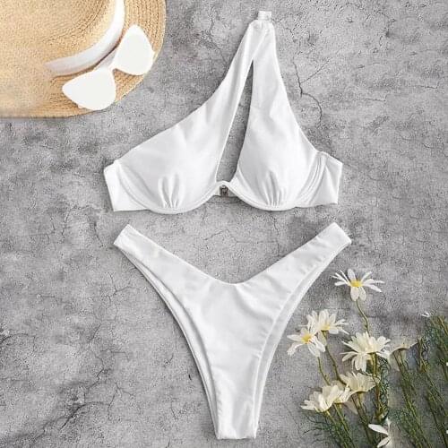 New Sexy One Shoulder Bikini Summer 2021 Women Fashion Beachwear Swimwear Bikini Swimsuit Bikini Temperament Sexy