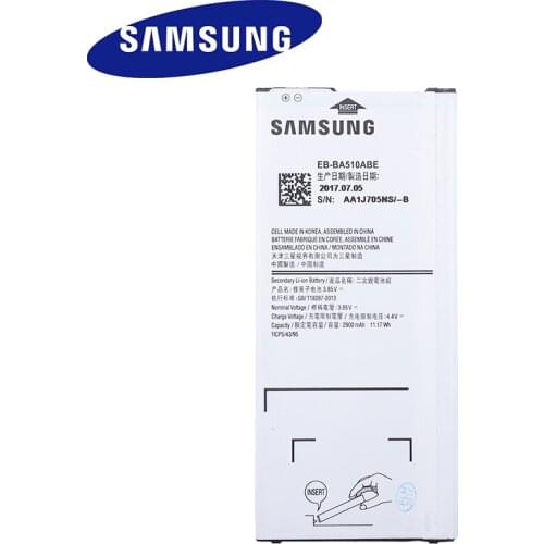 Samsung Original Battery EB-BA510ABE For Samsung Galaxy A5 2016 Edition A510F A5100 Replacement Phone Battery 2900mAh