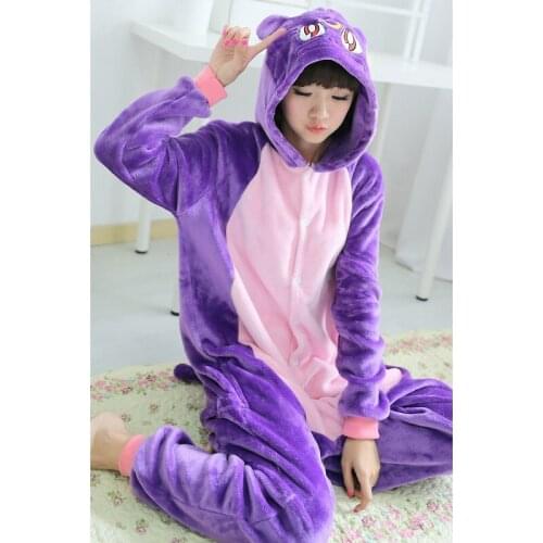 Women combinaison pyjama adult Kigurumi cat long sleeve hooded onesie Whole flannel warm onepiece animal pajamas kugurumi