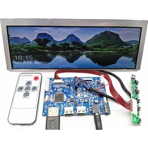HDMI VGA 2USB Audio LCD Controller Board 9.1" LQ091B1LW01 822X260 LCD Screen for Car central Multimedia advertising