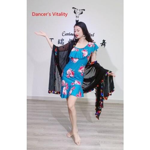 Belly Dance Clothing Dress for Women Bellydancing Malaya Dresses Lady Printed Professional Oriental Dance Dress Suit Clothing