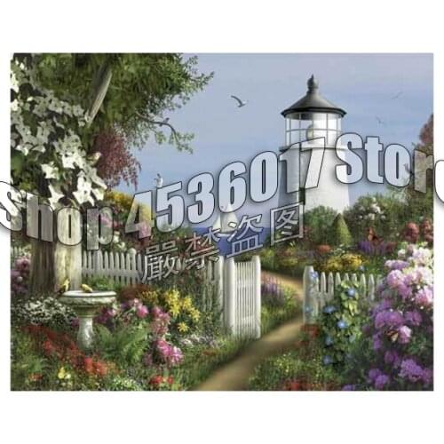 Full 5D DIY Diamond Painting Gardening & Flowers Lighthouses Embroidery Cross Stitch Diamond Mosaic Home Decor Gift Needlework