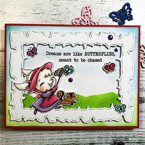 Torn Edge Rectangle Frame Metal Cutting Dies Stencils For DIY Scrapbooking Decorative Embossing Paper Card Handcraft Die Cut New