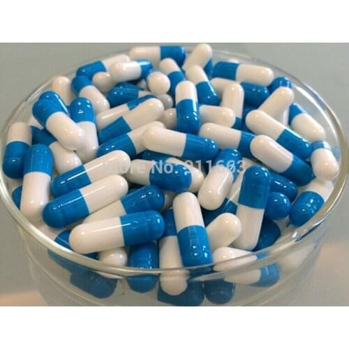 5,000pcs 0# Vacant Capsules! Blue-White Colored Capsules,Gelatin Empty Capsules size 0 (joined or seperated capsules available!)