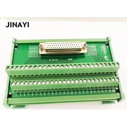50 pins DB50 D-SUB DR-50 Male Female signals Terminal PCB Breakout 3 row Adapter Connector