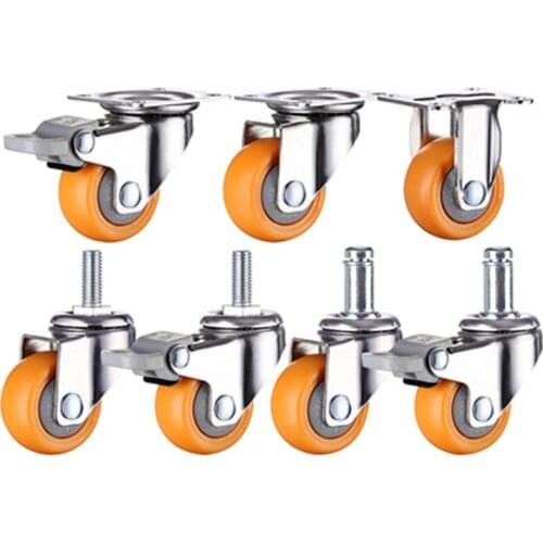 1/1.25/1.5/2 Inch Furniture Casters Wheels Nylon Swivel Castor Trolley Rubber Wheel for Shopping Trolleys