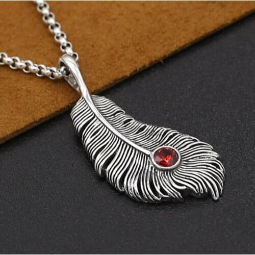 S925 Sterling Silver Jewlry Vintage Thai Silver Tkahashi Goro Handmade Eagle Feather Male And Female Pendants