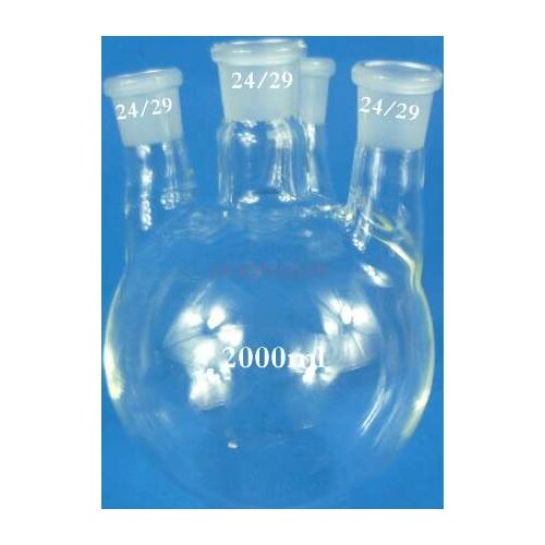 Science small production materials Four-necked flask reaction flask standard mouth 2000ml / 24 * 4 round bottom flask