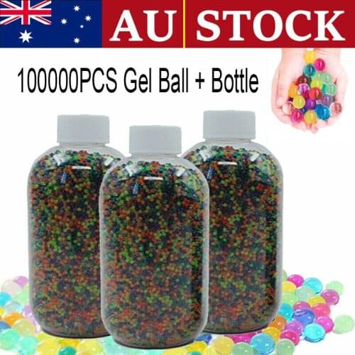 7-8mm 100000PCS Crystal Soil Hydrogel Gel Balls Hardened Water Ammo+Bottle for Blaste Home Decor