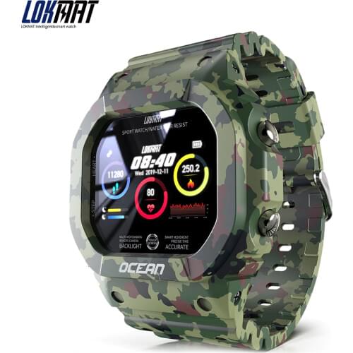 LOKMAT Ocean Smart Watch Men Fitness Tracker Blood Pressure Message Push Heart Rate Monitor Clock Smartwatch Women For Android