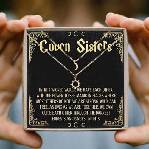 Sun Moon Double Layers Choker Necklaces Pendant for Women Golden Color Jewelry Making Multi-layer Collar Necklace