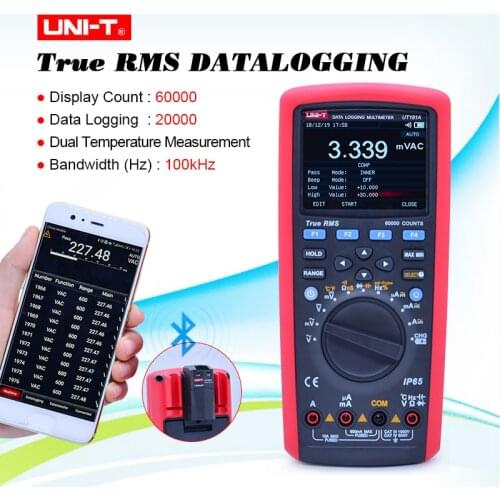 U-NIT UT181A True RMS Datalogging Digital Multimeters DMM Capacitance Temperature Meter w/Re-Chargeable Li-Battery EU Plug