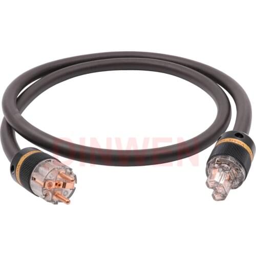 Viborg High End 99.9998% 5N RISR Copper Mains EU Standard AC Power Cord Cable Full Brass Shielding Hifi Audio AMP Upgrade